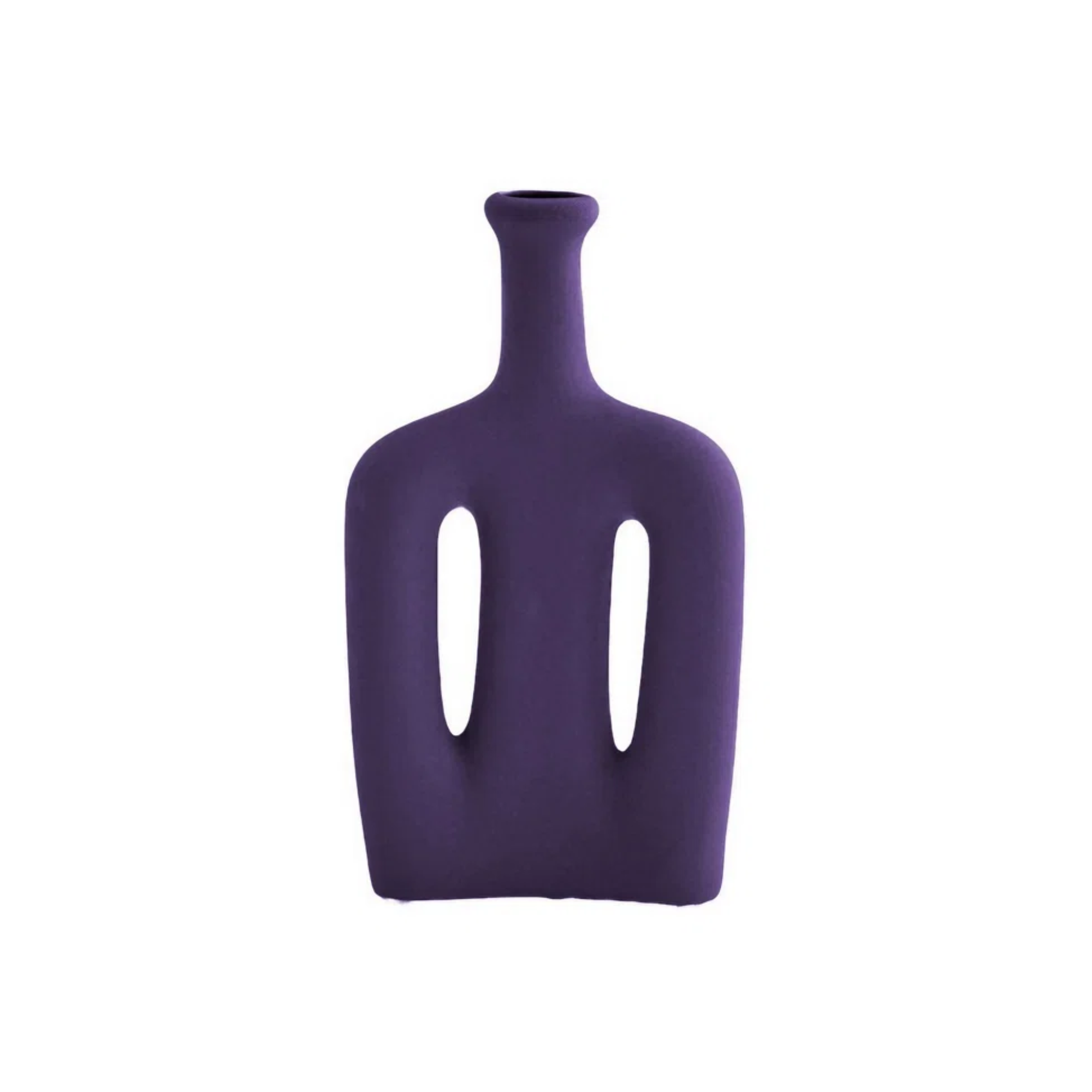 purple vase with two handles 