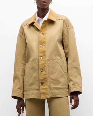 Dracy Corduroy-Trim Cotton Jacket