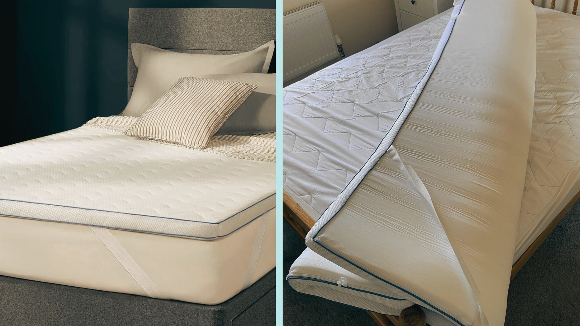 The Slumberdown Memory Foam Gel Topper pictured on tester Suzi Terry's bed during testing