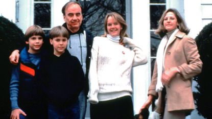 Young Lachlan, James, and Liz in a 1983 family photo