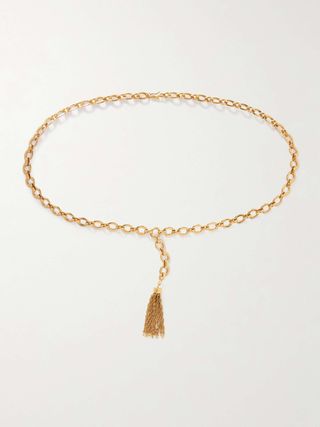 Tasselled Gold-Tone Chain Belt