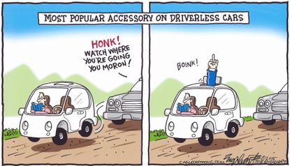 Editorial cartoon Driverless Cars