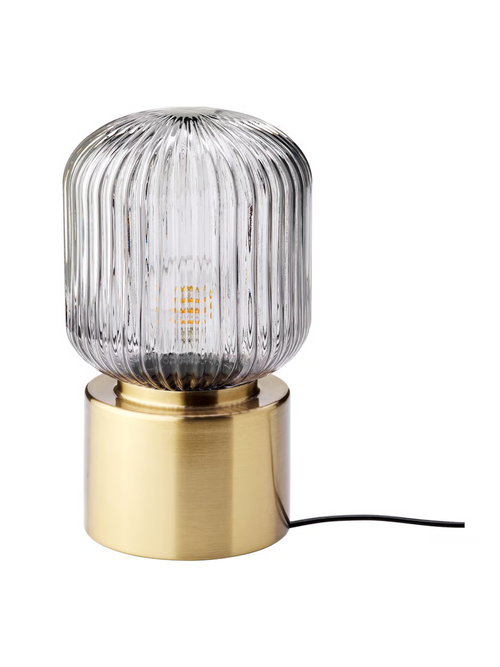 Solklint Table Lamp - Brass/gray Clear Glass 11 "