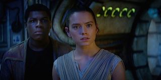 Daisy Ridley and John Boyega in Star Wars; The Force Awakens