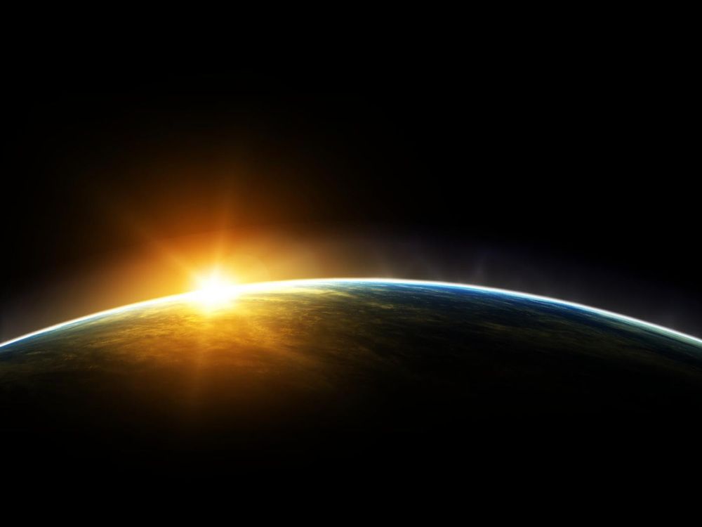 Sunrise seen over Earth.