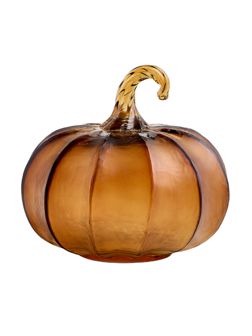 Amber Mini Glass Pumpkin