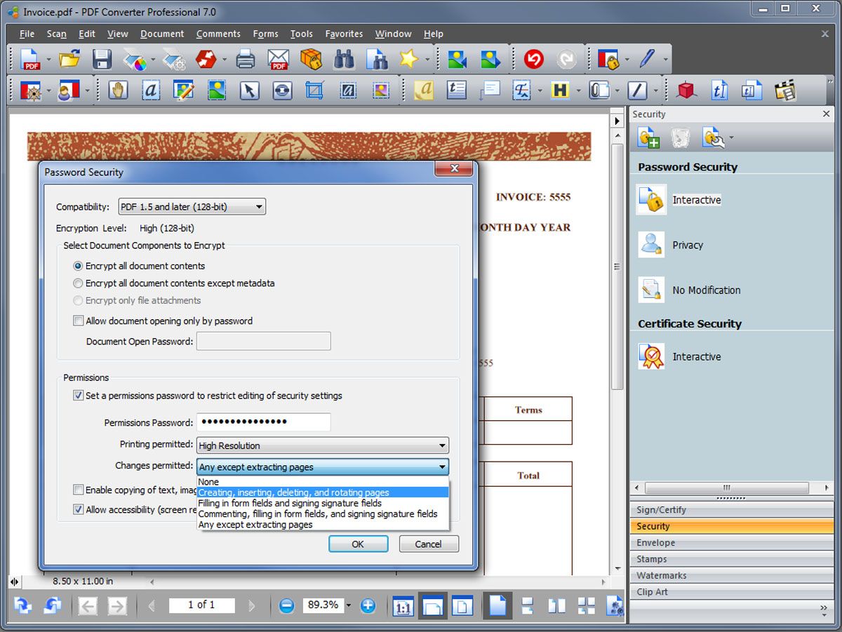 Locking a PDF for no further changes
