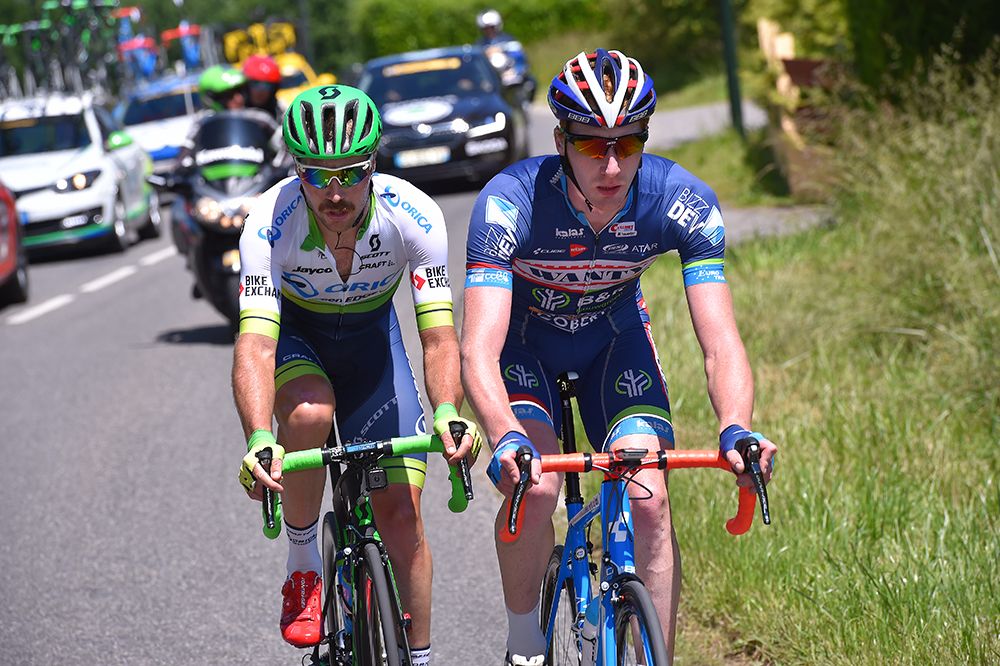 Frederik Backaert (Wanty-Groupe Gobert) and Mitch Docker (Orica-GreenEdge)