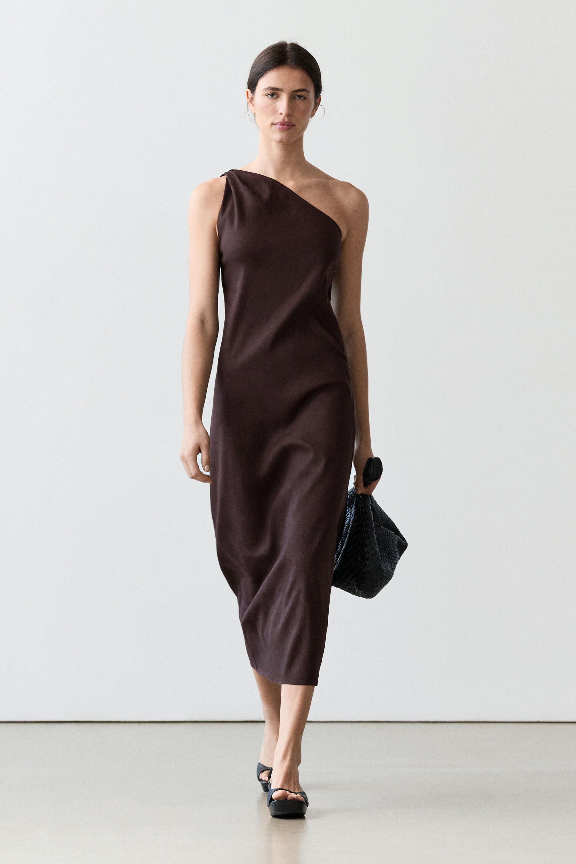 Asymmetric Linen Blend Dress