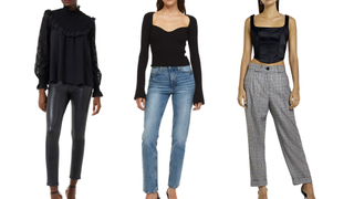 models wearing different trousers for a minimalist capsule wardrobe