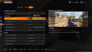 Screenshot of Call of Duty: Black Ops 6's view settings on Xbox Series X.