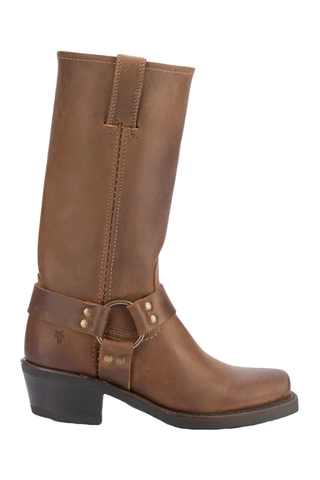 Frye Tall Leather Harness Biker Boots