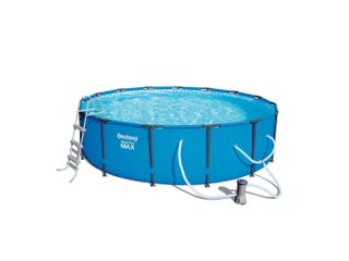 Bestway 15 ft. Round 42 in. D Steel Hard Side Frame Pro Maximum Above Ground Pool with Skimmer