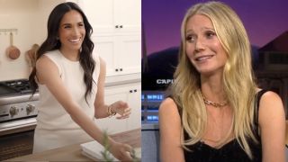 meghan markle on with love, meghan and gwyneth paltrow on the late late show