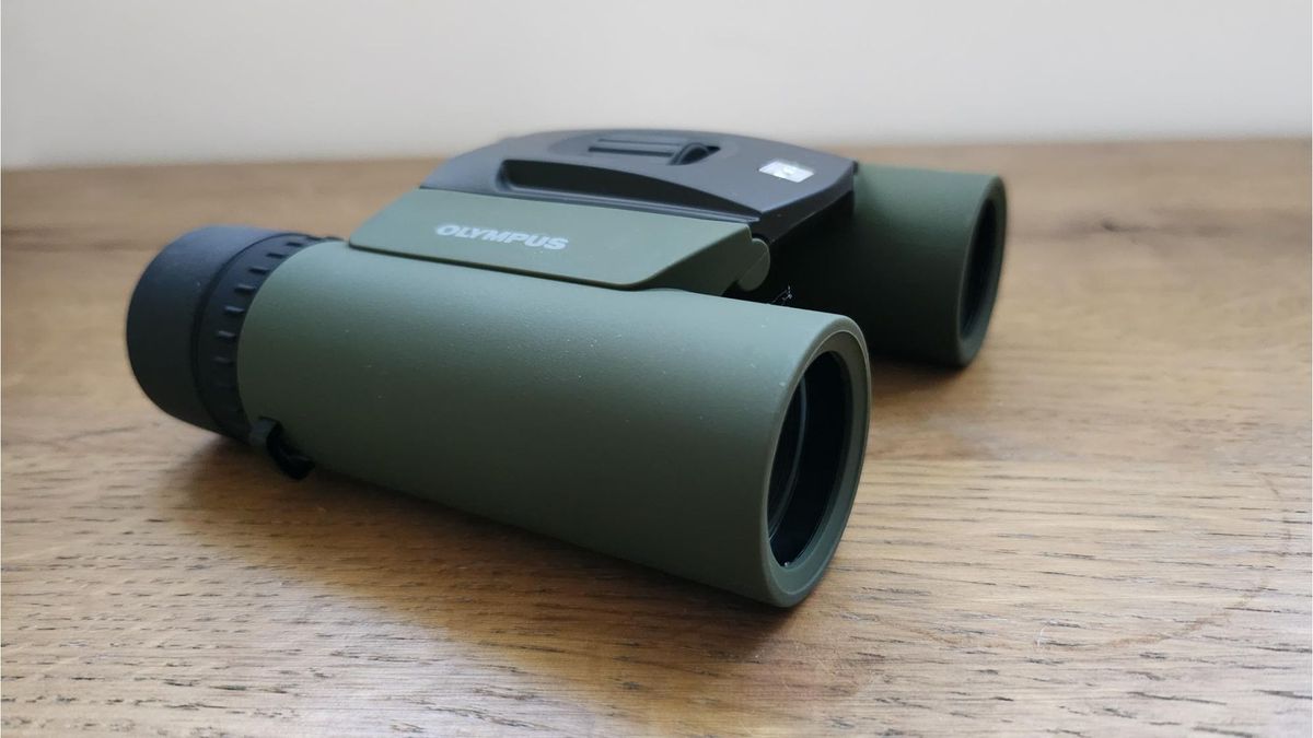 Side view of the binoculars