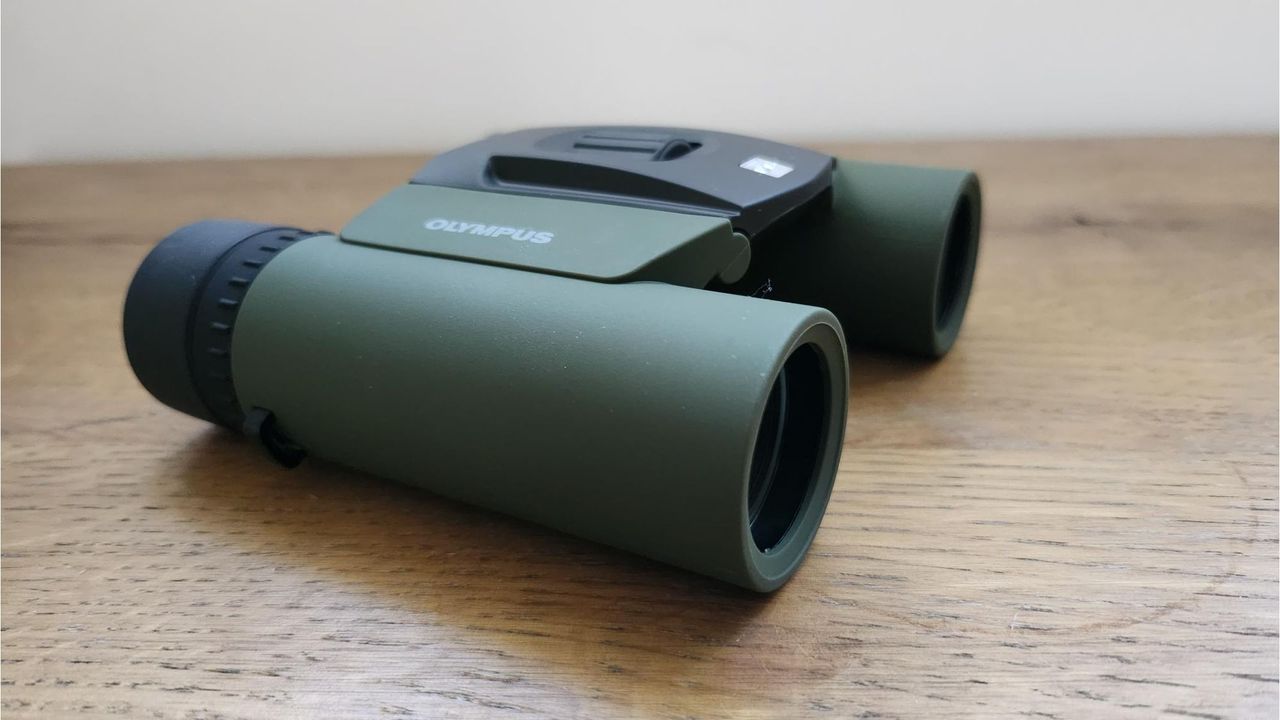 Side view of the binoculars