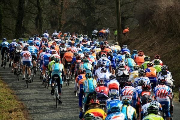 With riders up the road the group wasn't giving it too much gas today.