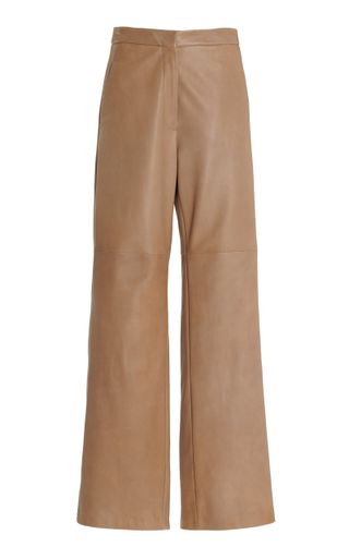 Getti Leather Straight-Leg Pants