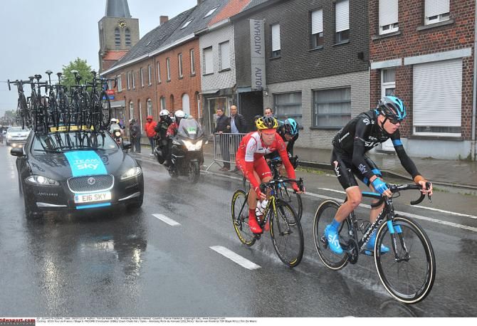 Chris Froome (Sky) pedals onward