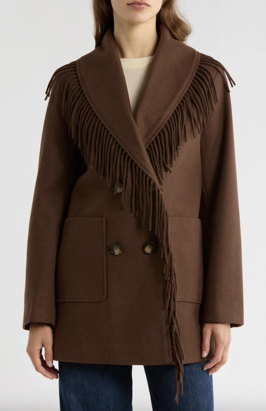Sam Edelman, Fringe Shawl Collar Coat