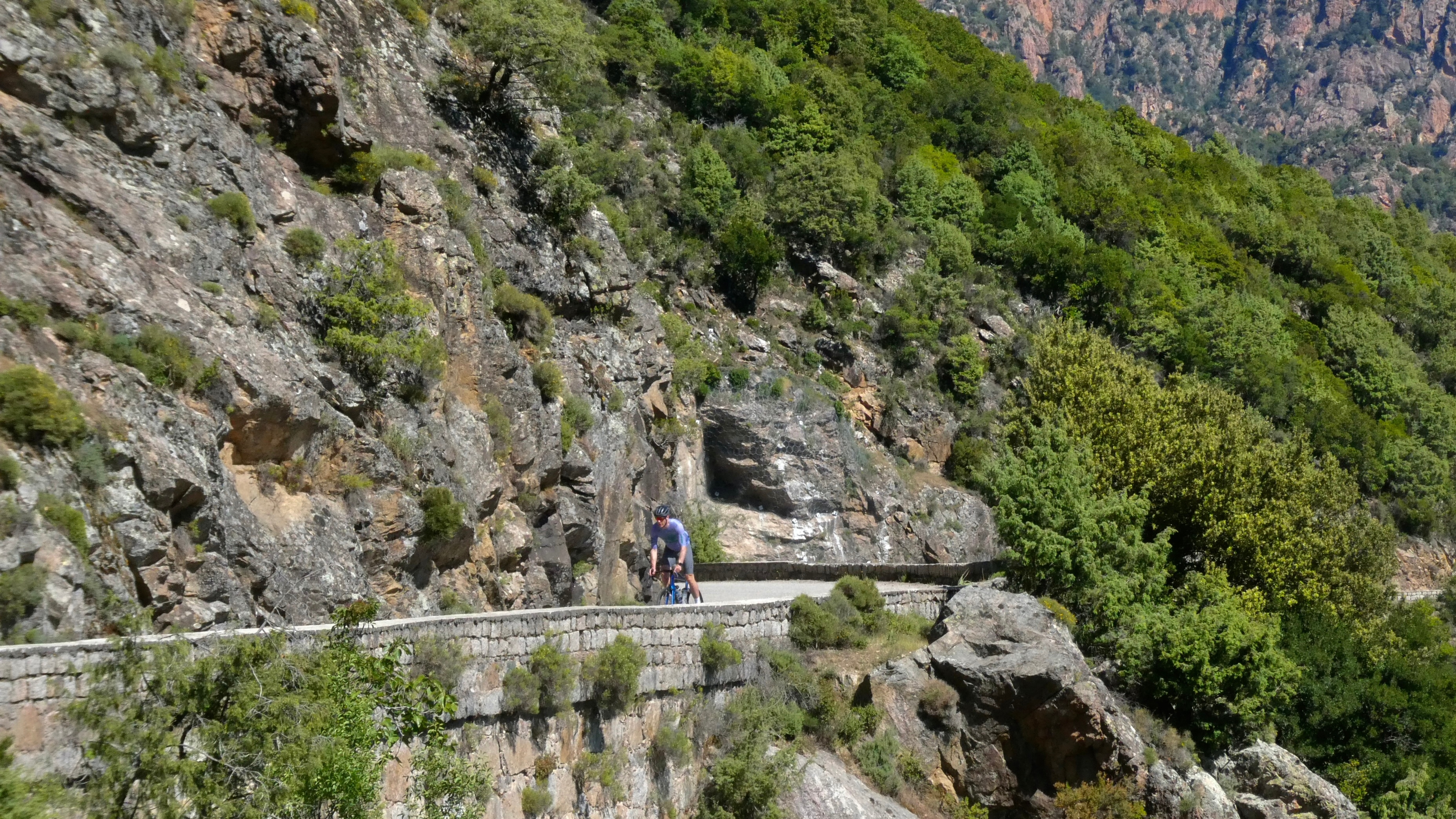 Pictures of Dan Baines climbing the Col de la Vergio