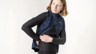Female rider in a GripGrab WindBuster vest