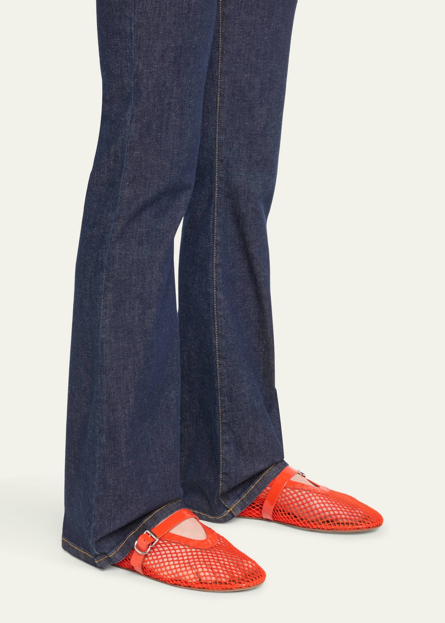 Alaïa, Mesh Mary Jane Ballerina Flats