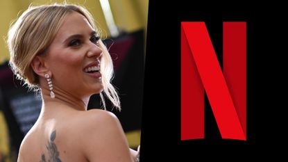 Scarlett Johansson / Netflix logo