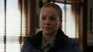 Tracy Spiridakos looking concerned as Upton in Chicago PD Season 10