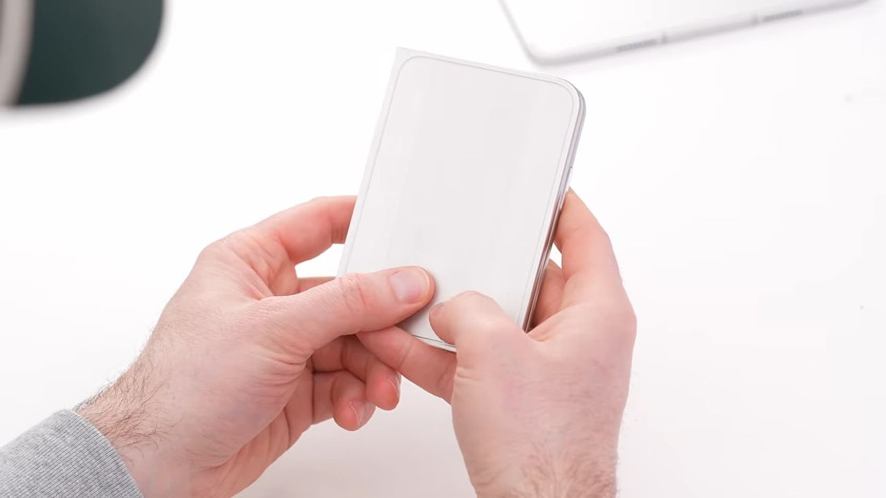 Unbox Therapy examines a dummy unit of Apple's folding iPhone Ultra.