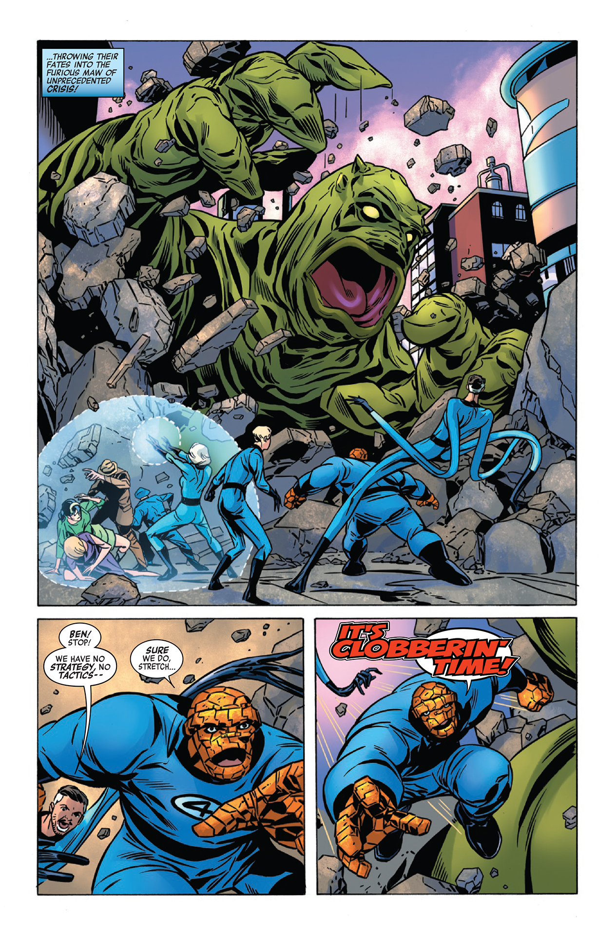 The Fantastic Four fighting Giganto
