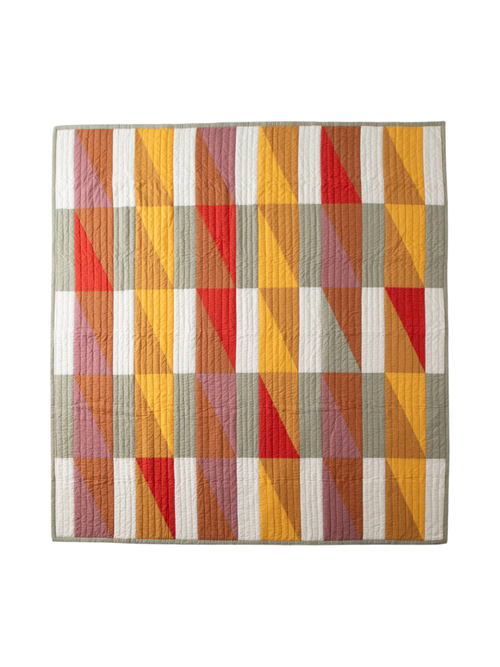 Modern Rooftops Pieced Cotton Quilt