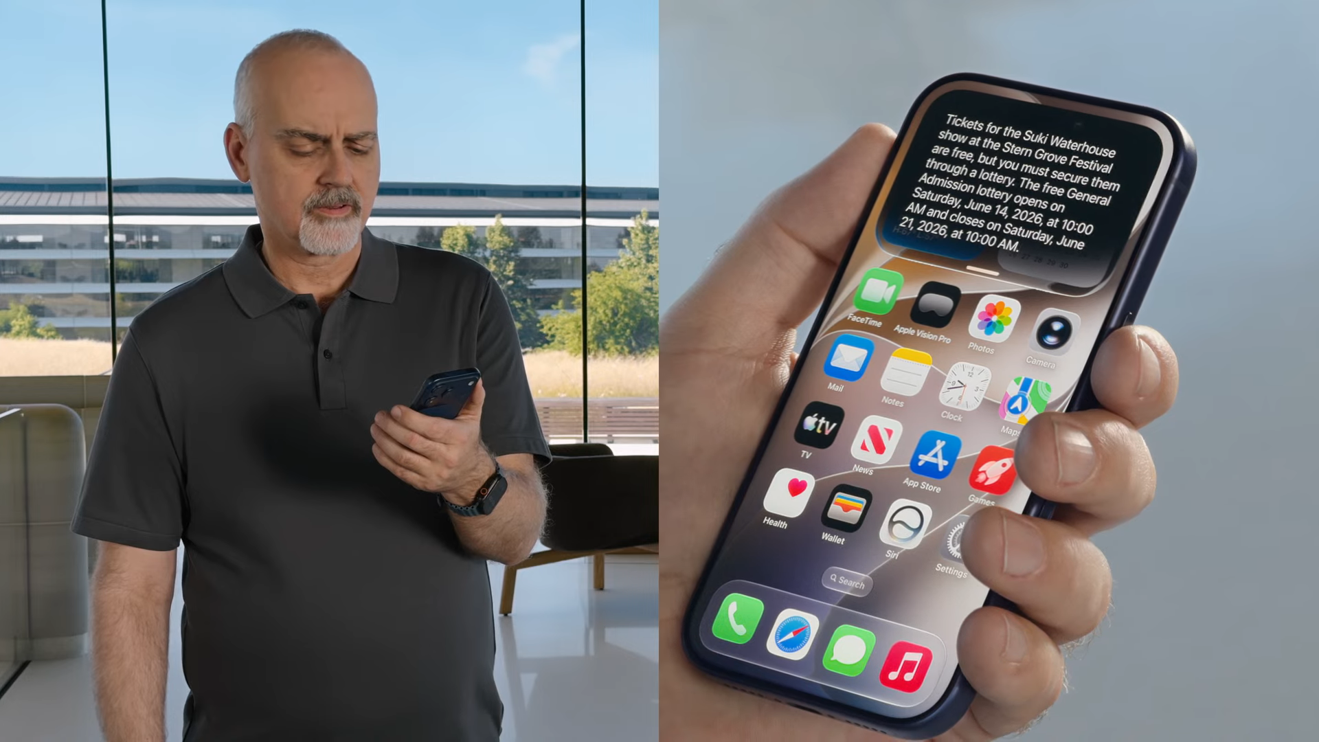 Siri AI demo in use at WWDC 2026