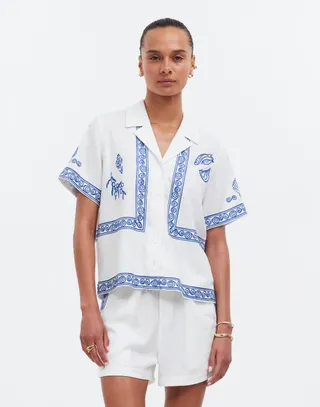 Madewell X Lisa dice ¡Gah!  Camisa con botones bordados