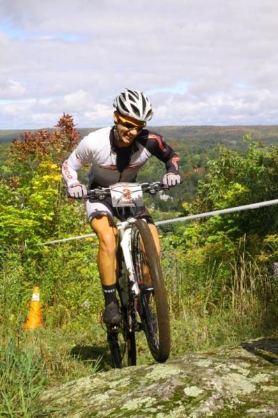 Andrew L'Esperance puts the power to the pedals