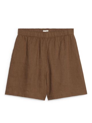 Relaxed Linen Shorts - Brown - Arket Gb