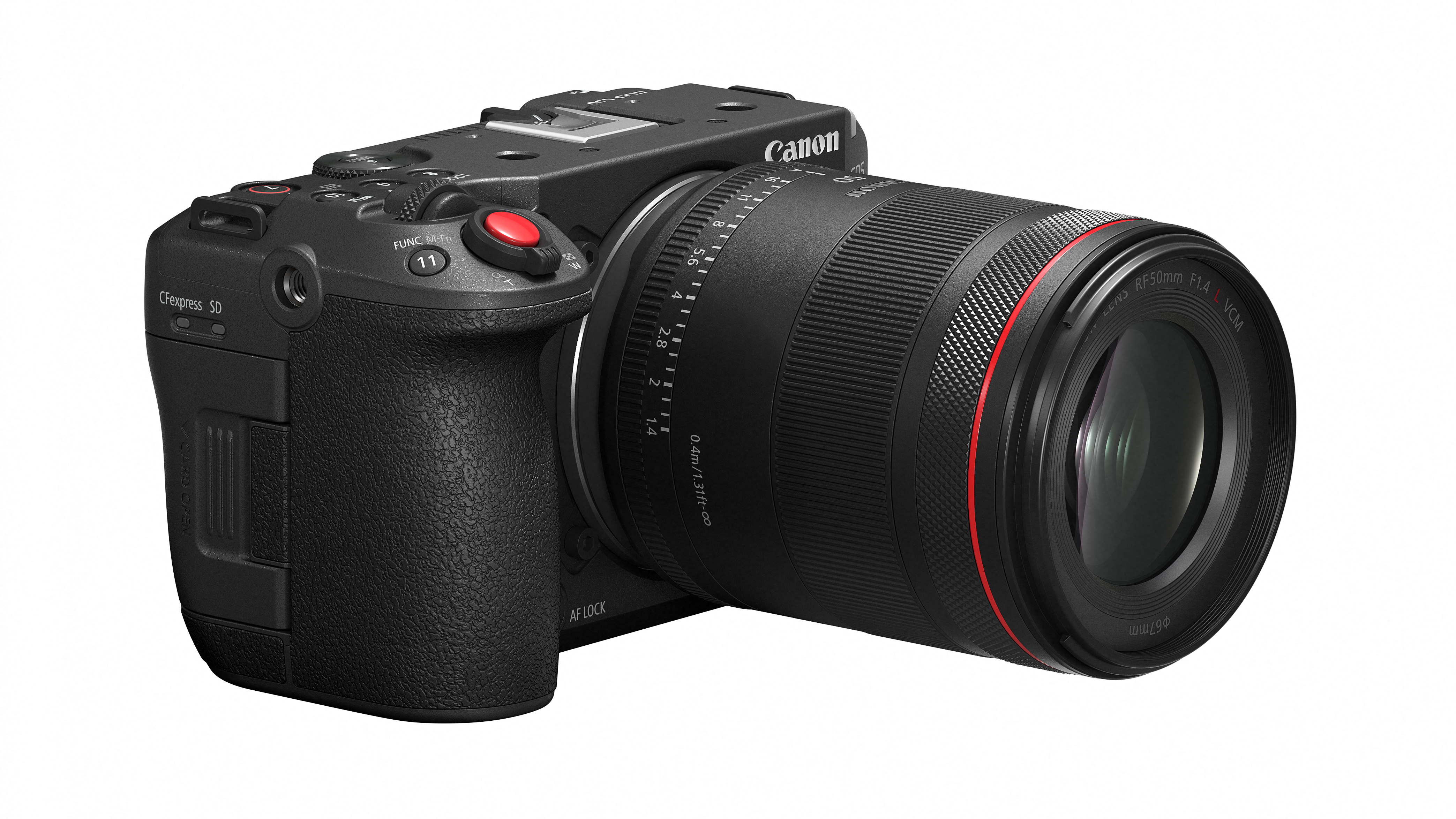 Canon EOS C50 against a white background