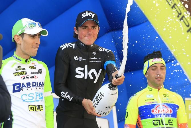 Peter Kennaugh (Team Sky) on the podium