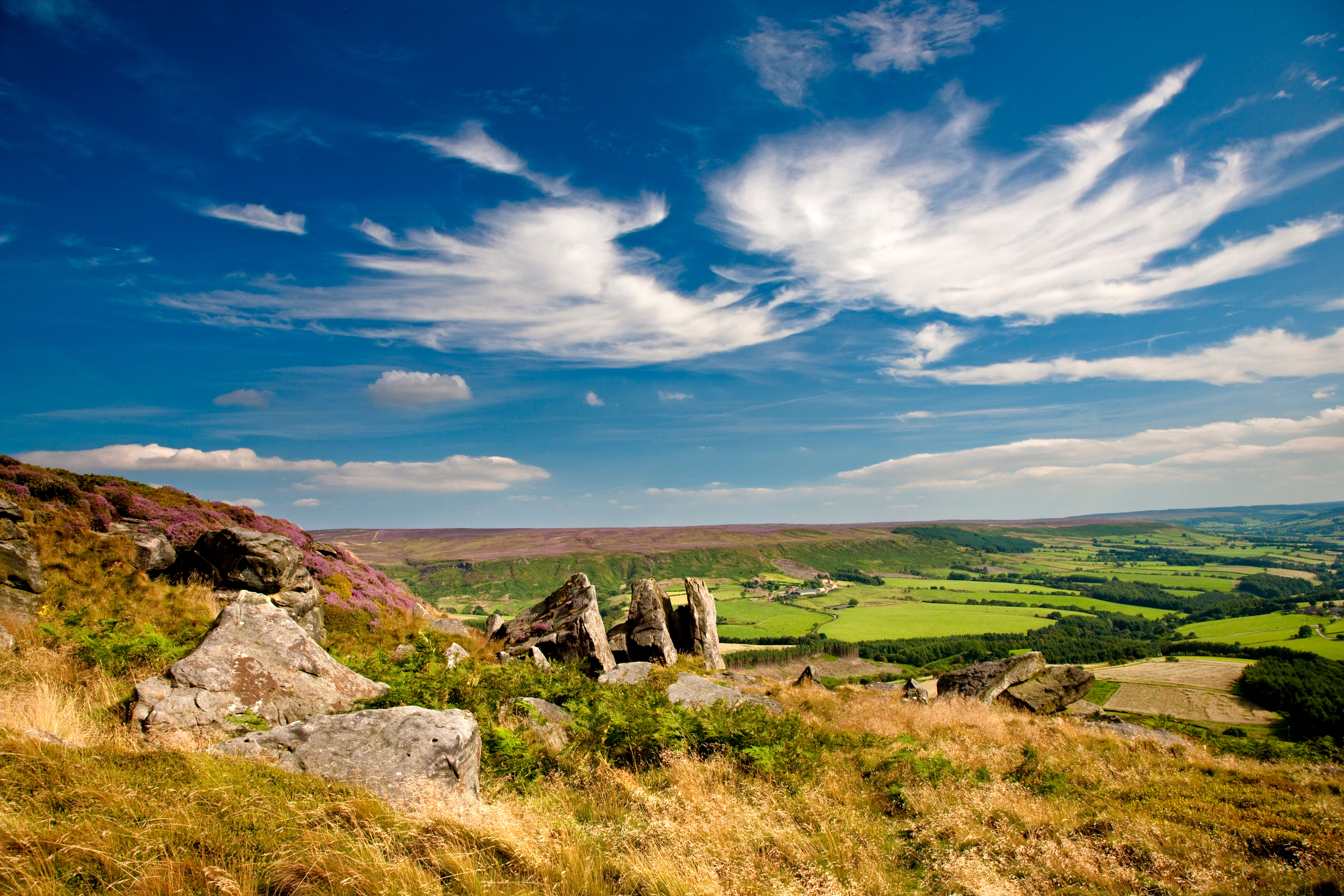 View down Bilsdale from Hasty Bank on the Cleveland Way, North York Moors National Park