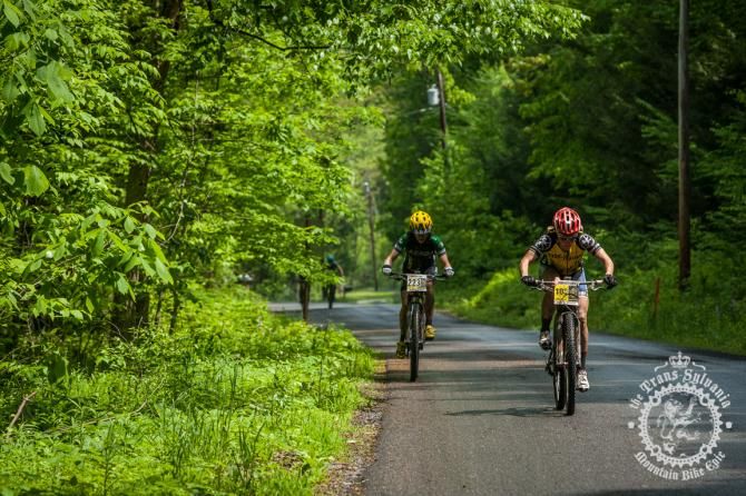 Cheryl Sornson and Mary McConneloug battle it out on the road