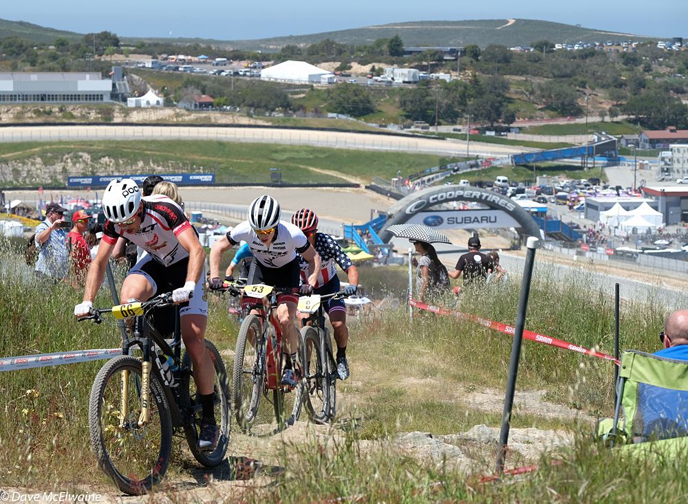 Nicola Rohrbach (Felt) leading up the steepest climb