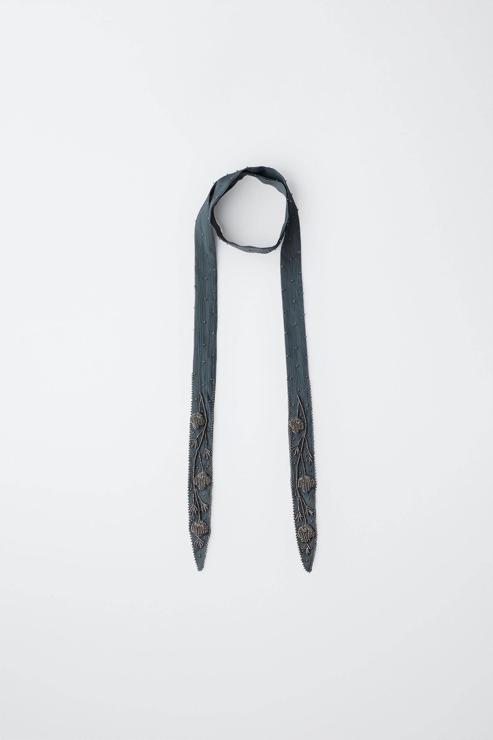 Embroidered Scarf Necklace