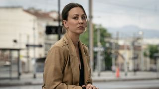 Kaley Cuoco on Paris street in MGM+'s Vanished