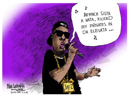 Editorial cartoon Jay-Z Solange Beyonc&eacute;