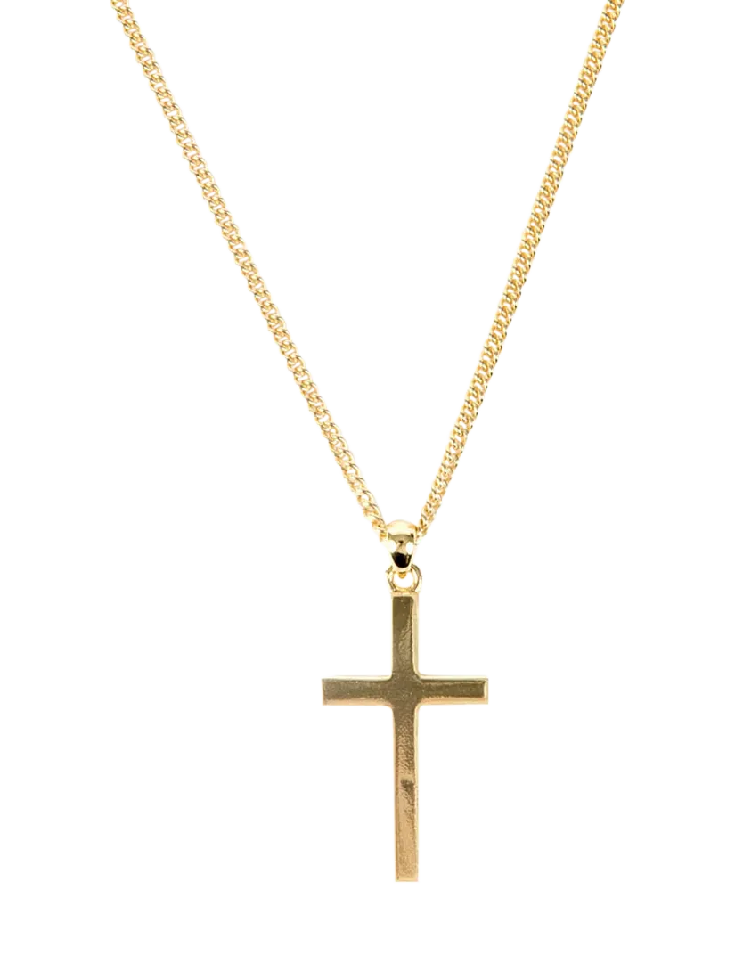 Serge Denimes Cross Necklace, Gold