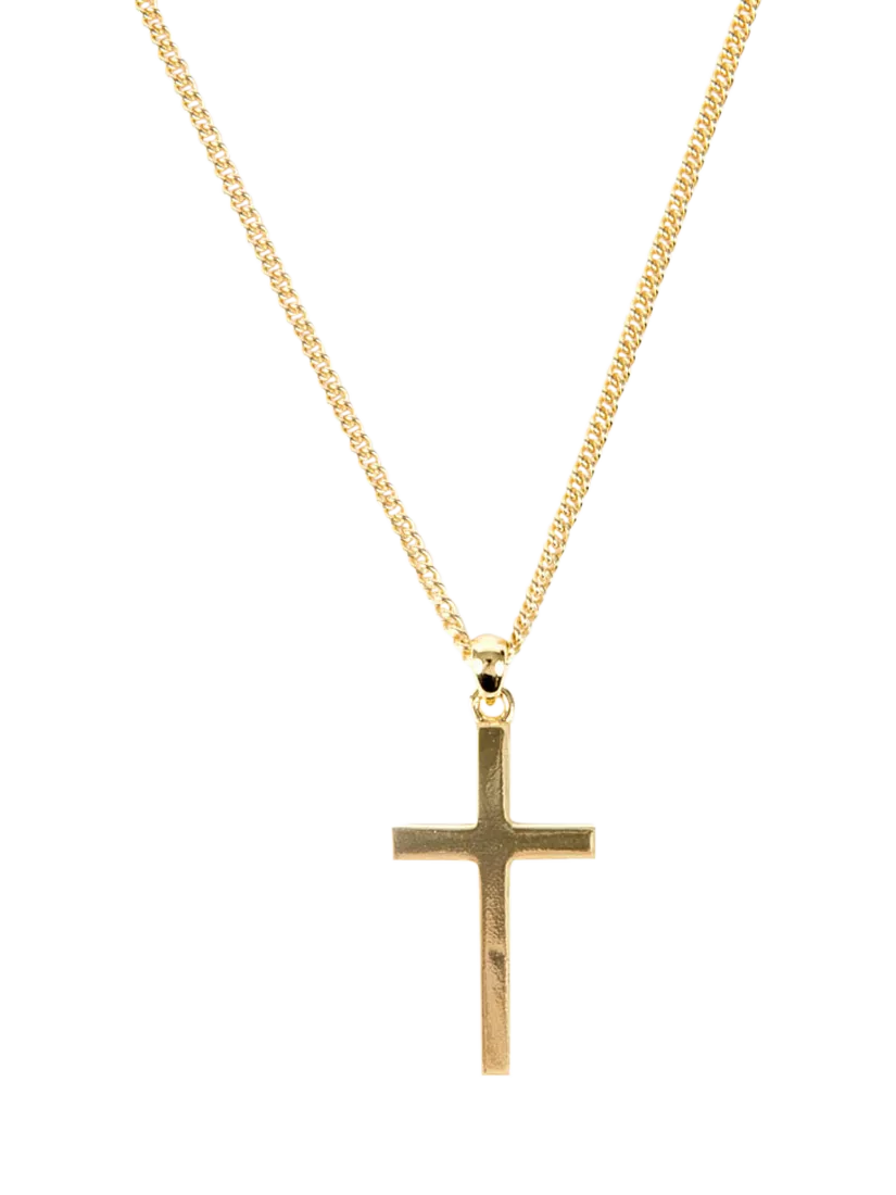 Serge Denimes Cross Necklace, Gold
