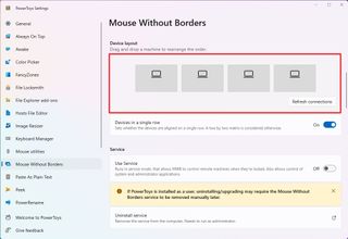 Mouse without borders device layout