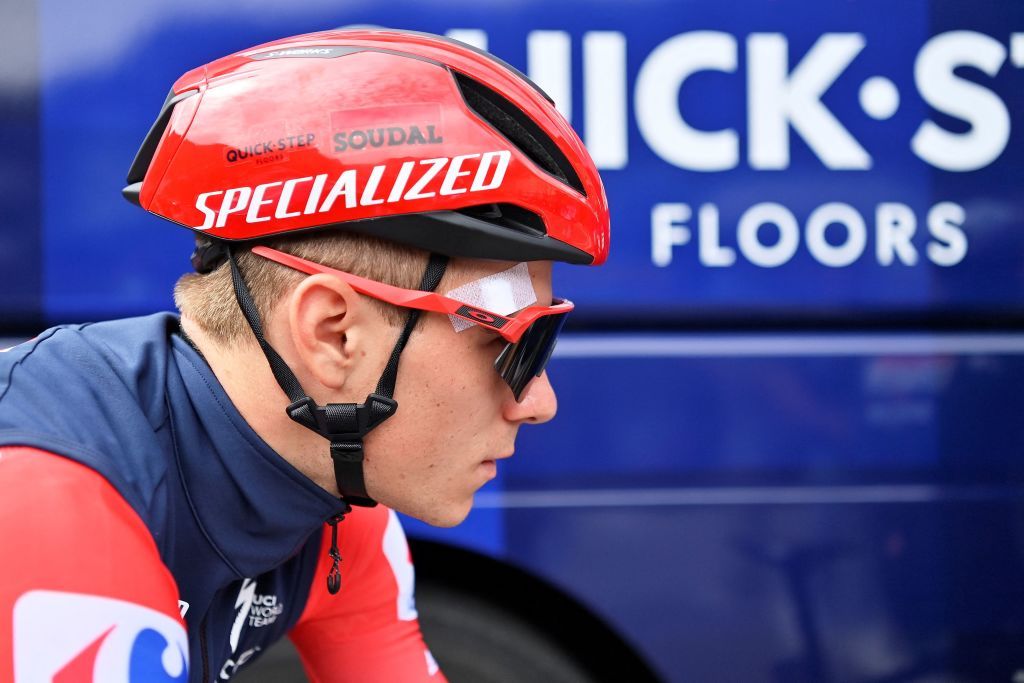 Team SoudalQuickSteps Belgian rider Remco Evenepoel is pictured ahead of the fourth stage of the 2023 La Vuelta cycling tour of Spain a 1846 km race from Andorra la Vella to Tarragona in Andorra on August 29 2023 Photo by Pau BARRENA AFP Photo by PAU BARRENAAFP via Getty Images