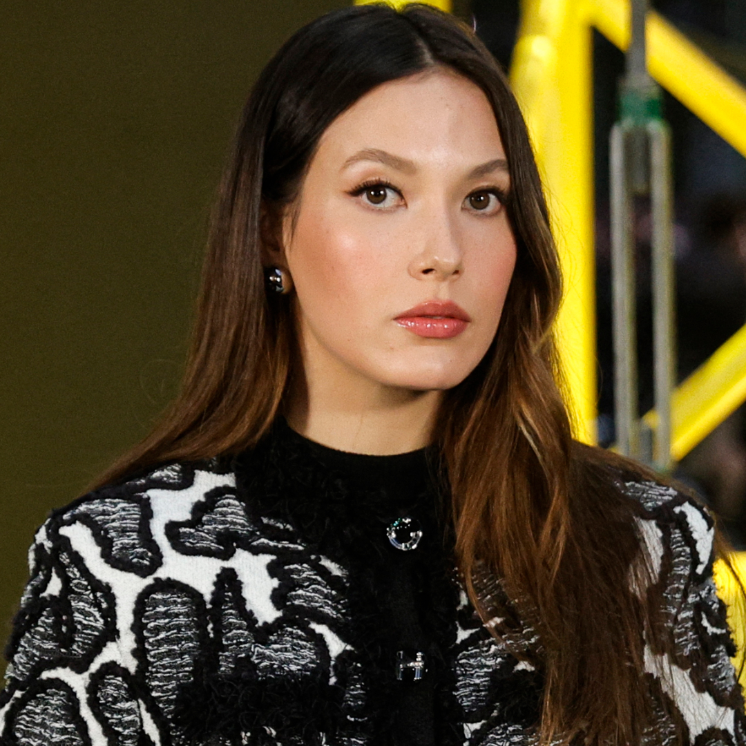 Eileen Gu attended the Chanel Fall 2026 fashion show in a black-and-white matching skirt set