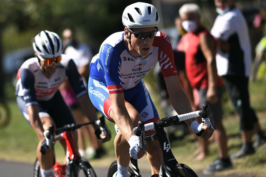 Edward Theuns, Stefan Kung in the breakaway in stage 14 at the Tour de France